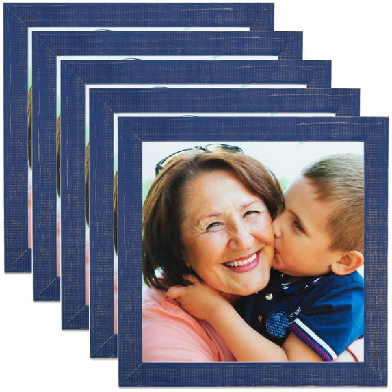 ArtToFrames 8" x 30" Navy Blue Picture Frame, 8x30 inch Blue Wood Poster Frame (WOM-4603), 5 Pack