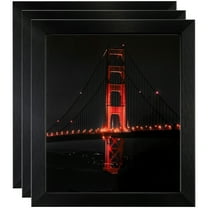 ArtToFrames 8" x 37" Black Steel Picture Frame, 8x37 inch Black MDF Poster Frame (WOM-4639), 3 Pack