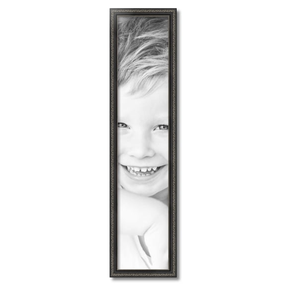 ArtToFrames 8" x 38" Antique Black Picture Frame, 8x38 inch Black Wood Poster Frame (WOM-5106)