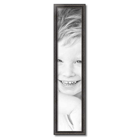 ArtToFrames 8" x 39" Antique Black Picture Frame, 8x39 inch Black Wood Poster Frame (WOM-5106)