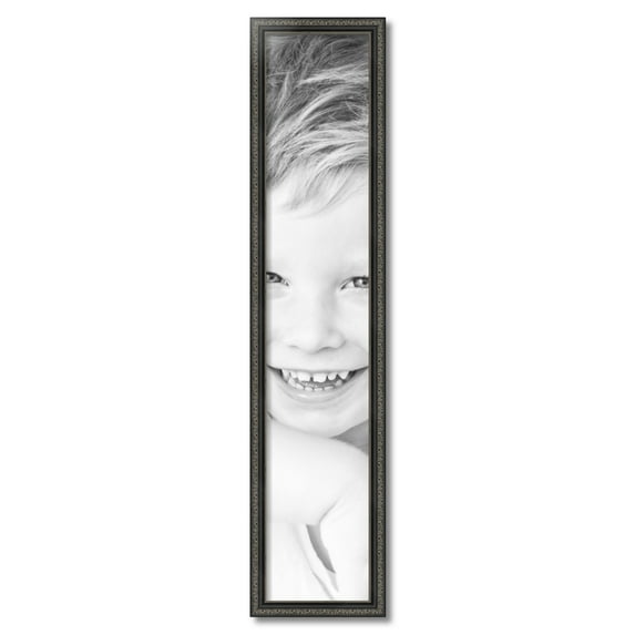 ArtToFrames 8" x 42" Antique Black Picture Frame, 8x42 inch Black Wood Poster Frame (WOM-5106)