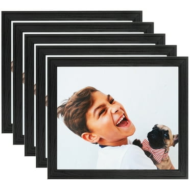 ArtToFrames 8" x 8" Black Picture Frame, 8x8 inch Black Wood Poster Frame (WOM-4107), 5 Pack