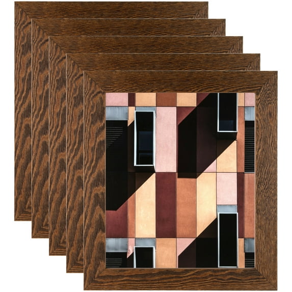 ArtToFrames 8" x 8" Brown Picture Frame, 8x8 inch Brown Wood Poster Frame (WOM-4291), 5 Pack