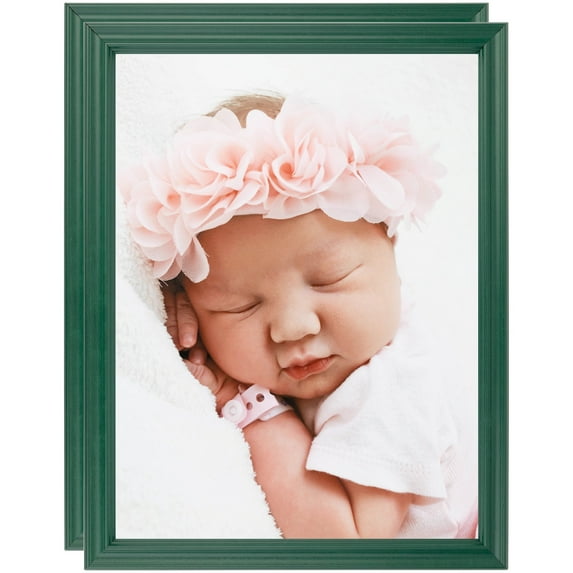 ArtToFrames 8" x 8" Green Picture Frame, 8x8 inch Green Wood Poster Frame (WOM-4157), 2 Pack