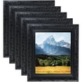 thumbnail image 1 of ArtToFrames 8" x 8" Majestic Black Picture Frame, 8x8 inch Black Wood Poster Frame (WOM-5120), 5 Pack, 1 of 7