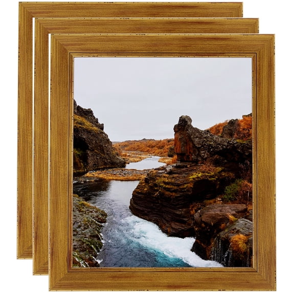 ArtToFrames 8" x 8" Other Picture Frame, 8x8 inch Multi Wood Poster Frame (WOM-4952), 3 Pack