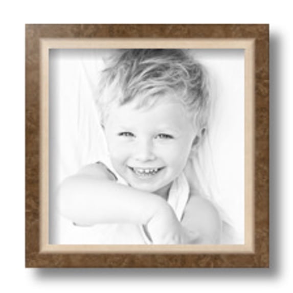 ArtToFrames 8" x 8" Taupe with Silver Lip Picture Frame, 8x8 inch Multi Wood Poster Frame (WOM-4986), 3 Pack