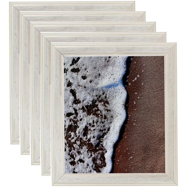 ArtToFrames 8" x 8" White Panel Picture Frame, 8x8 inch Multi Wood Poster Frame (WOM-5095), 5 Pack