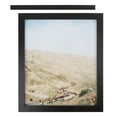 thumbnail image 1 of ArtToFrames 8" x 8" Woodgrain Black Shadowbox 1.5 inch Tall Picture Frame, 8x8 inch Black Wood Poster Frame (WOM-5139), 2 Pack, 1 of 6