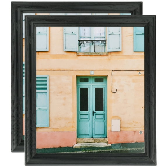 ArtToFrames 8" x 9" Galleria Noir Picture Frame, 8x9 inch Black MDF Poster Frame (WOM-4083), 2 Pack