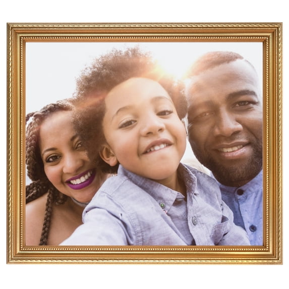 ArtToFrames 8x10" Gold Picture Frame, Gold Wood Poster Frame, with Regular Glass and Foam Backing 3/16 inch (FBPL-4317)