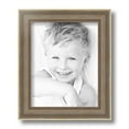 thumbnail image 1 of ArtToFrames 8x10 Inch Aged White Gold Picture Frame, This Silver Wood Poster Frame is Great for Your Art or Photos, Comes with Regular Glass (2036), 1 of 1