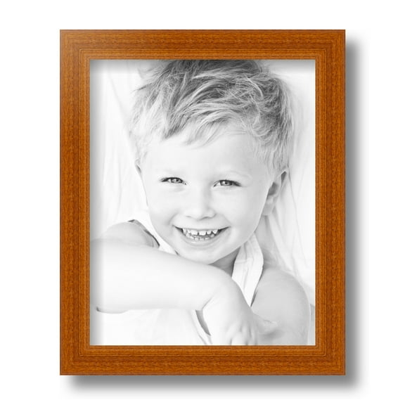 ArtToFrames 8x10 Inch Honey Picture Frame, This Brown Wood Poster Frame is Great for Your Art or Photos, Comes with Regular Glass (4093)