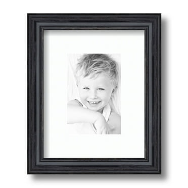ArtToFrames 8x10 Matted Picture Frame with 4x6 Single Mat Photo Opening Framed in 1.25 Black Stain on Solid Red Oak and 2 Super White Mat (FWM-4083-8x10)