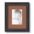 thumbnail image 1 of ArtToFrames 8x10" Matted Picture Frame with 4x6" Single Mat Photo Opening Framed in 1.25" Black Stain on Solid Red Oak and 2" Paloma Mat (FWM-4083-8x10), 1 of 8