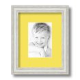 thumbnail image 1 of ArtToFrames 8x10" Matted Picture Frame with 4x6" Single Mat Photo Opening Framed in 1.25" Off White Wash on Ash and 2" Canary Mat (FWM-4098-8x10), 1 of 8