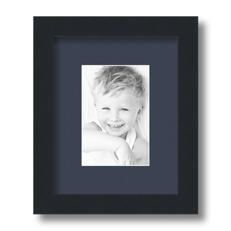 20x30 / 20 x 30 Picture Frame Satin Black .. 2'' wide with a 2'' double mat