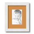 thumbnail image 1 of ArtToFrames 8x10 Matted Picture Frame with 4x6 Single Mat Photo Opening Framed in 1.25 Satin White Frame and 2 Amber Mat (FWM-3966-8x10), 1 of 8