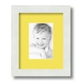 thumbnail image 1 of ArtToFrames 8x10" Matted Picture Frame with 4x6" Single Mat Photo Opening Framed in 1.25" Satin White Frame and 2" Canary Mat (FWM-3966-8x10), 1 of 8