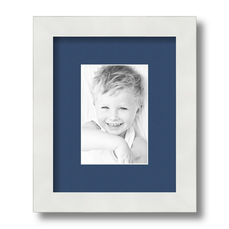 ArtToFrames 16x20 Matted Picture Frame with 12x16 Single Mat Photo Opening  Framed in 1.25 Satin White Frame and 2 Silver Mat (FWM-3966-16x20)