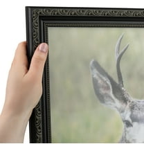 ArtToFrames 8x10 inch  Antique Black Picture Frame,  Black 8" x 10" Wood Poster Frame (WOM-5106)