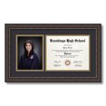 thumbnail image 1 of ArtToFrames 8x10 inch Diploma Frame with Tassel Opening - Framed in Grey and Black Frame with Black and Gold Mats, Comes with Regular Plexi Glass and Sawtooth Hanger (D-T-4448-8x10), 1 of 4