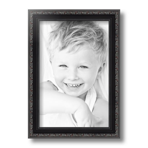 ArtToFrames 8x12" Black Picture Frame, Black Wood Poster Frame, with Regular Glass and Foam Backing 3/16 inch (FBPL-4625)
