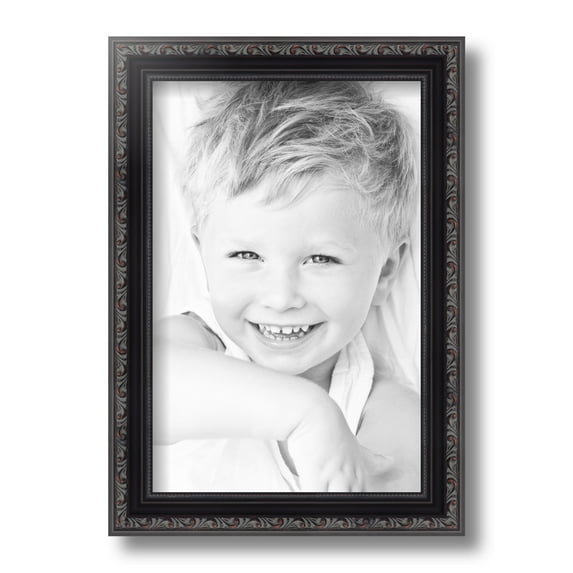 ArtToFrames 8x12" Black Picture Frame, Black Wood Poster Frame, with Regular Glass and Foam Backing 3/16 inch (FBPL-4625)
