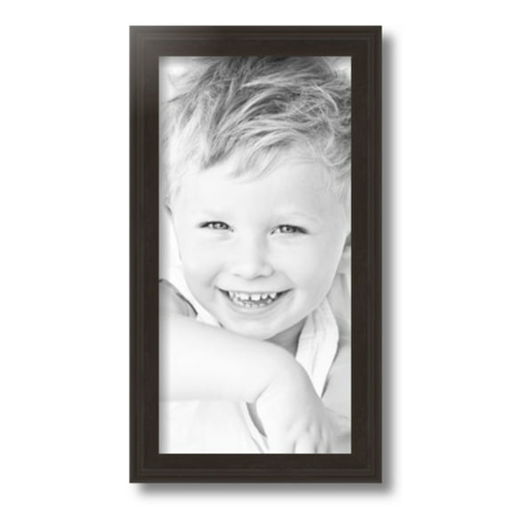 ArtToFrames 8x16" Brown Picture Frame, Brown Wood Poster Frame, with Regular Glass and Foam Backing 3/16 inch (FBPL-4886)