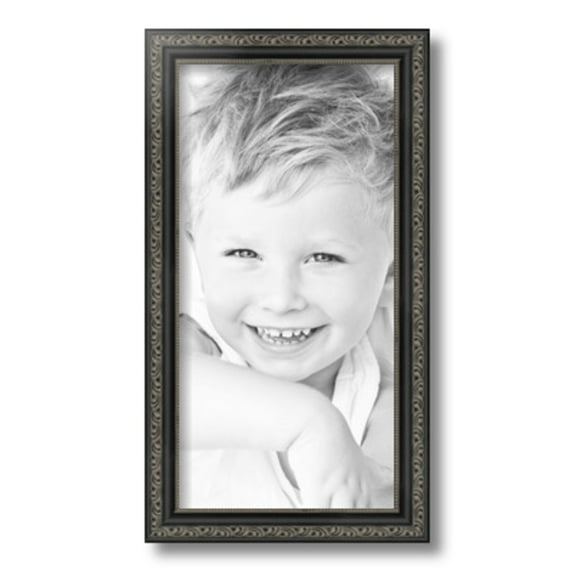 ArtToFrames 8x16 inch Antique Black Picture Frame, Black 8" x 16" Wood Poster Frame (WOM-5106) 1234