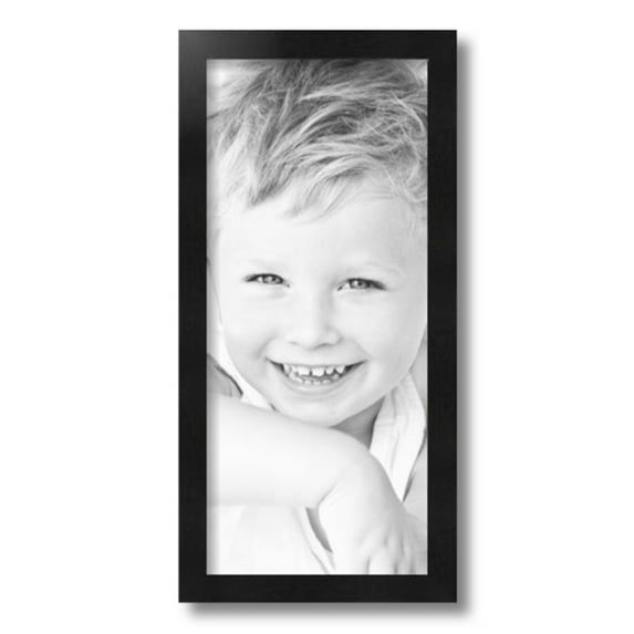ArtToFrames 8x18" Black Picture Frame, Black Wood Poster Frame, with Regular Glass and Foam Backing 3/16 inch (FBPL-5139)