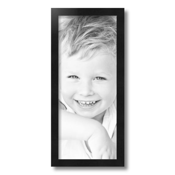 ArtToFrames 8x19" Black Picture Frame, Black Wood Poster Frame, with Regular Glass and Foam Backing 3/16 inch (FBPL-5139)