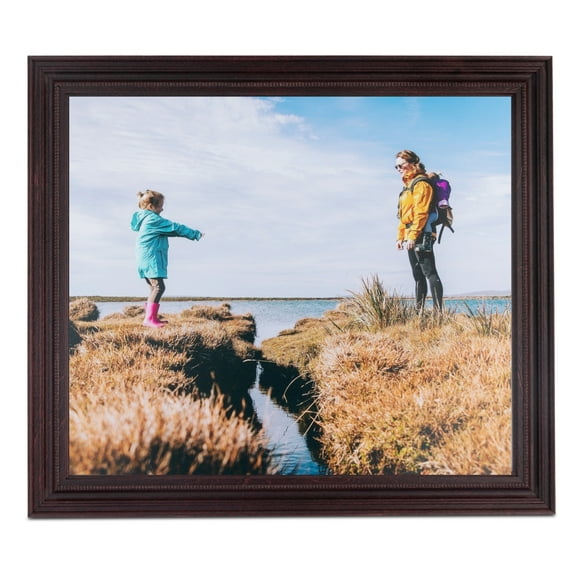 ArtToFrames 8x20" Cherry Picture Frame, Red Wood Poster Frame, with Regular Glass and Foam Backing 3/16 inch (FBPL-4095)