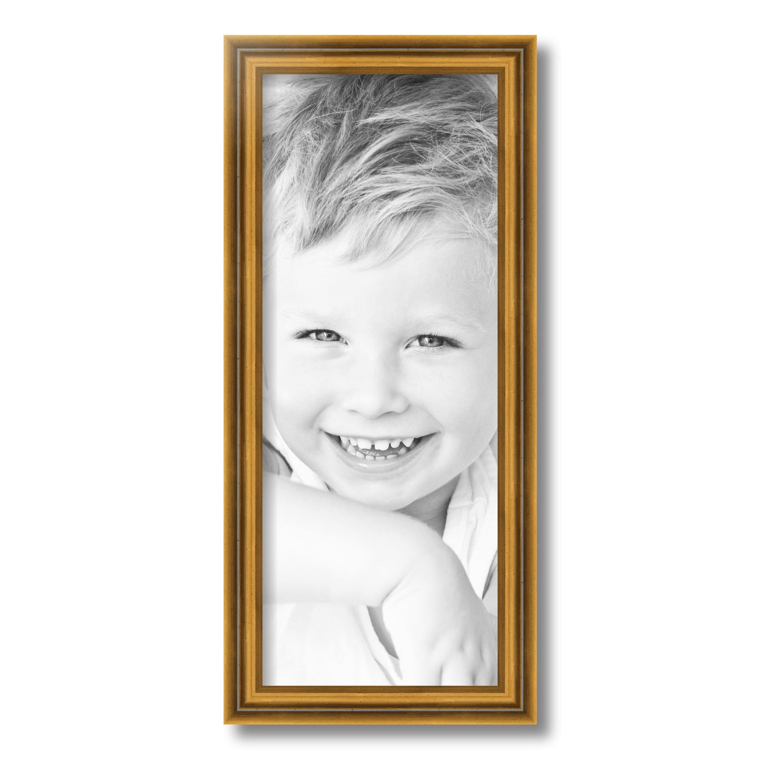 ArtToFrames 8x20" Gold Step Picture Frame, Gold Wood Poster Frame, with