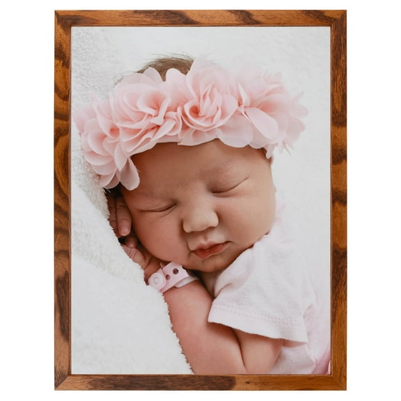 ArtToFrames 8x20" Honey Picture Frame, Brown Wood Poster Frame, with Regular Glass and Foam Backing 3/16 inch (FBPL-4214)