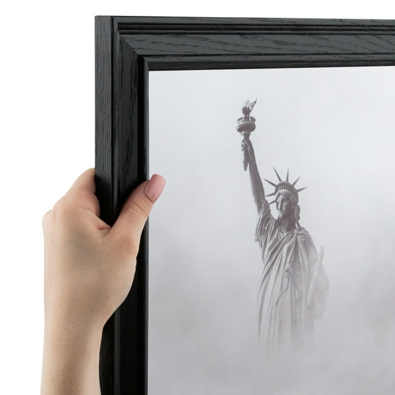 ArtToFrames 8" x 20" Colonial Onyx Picture Frame, 8x20 inch Black MDF Poster Frame (WOM-4386),  Pack