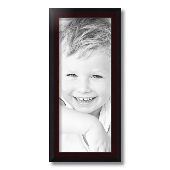ArtToFrames 8x20 Inch Mahogany Windsor Picture Frame, This Brown MDF Poster Frame is Great for Your Art or Photos, Comes with Regular Glass (4687)