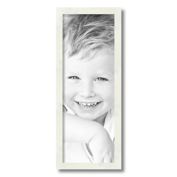 ArtToFrames 8x22" White Picture Frame, White Wood Poster Frame, with Regular Acrylic and 2 (FBPL-5140)