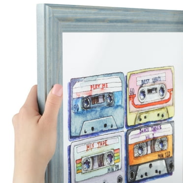 ArtToFrames 8x22 inch Blue Picture Frame, Blue Wood Poster Frame (4377)