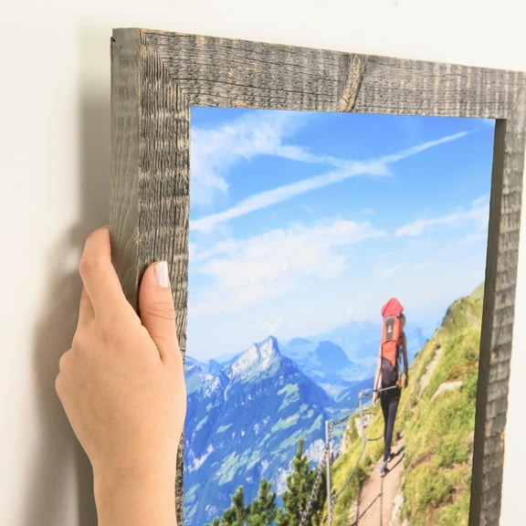 ArtToFrames 8" x 22" Winter White Barnwood 1.5 Inch Picture Frame, 8x22 inch Brown MDF Poster Frame (WOM-4661),  Pack