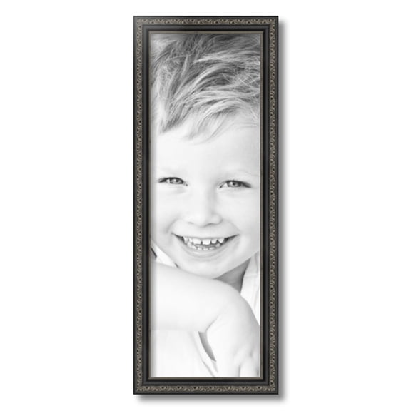 ArtToFrames 8x24 inch Antique Black Picture Frame, Black 8" x 24" Wood Poster Frame (WOM-5106) 1234