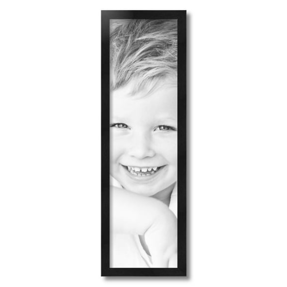 ArtToFrames 8x28" Black Picture Frame, Black Wood Poster Frame, with Regular Acrylic and Foam Backing 3/16 inch (FBPL-5141)
