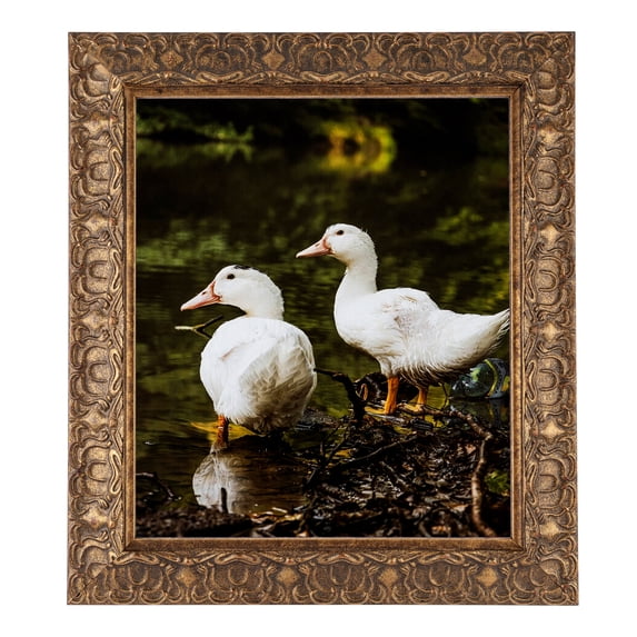 ArtToFrames 8x35" Gold Embossed Reverse Picture Frame, Multi Wood Poster Frame, with Regular Acrylic and 2 (FBPL-5097)