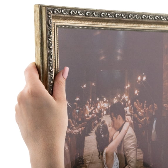 ArtToFrames 8x36 inch Antique Silver Picture Frame, Silver Wood Poster Frame (4562)