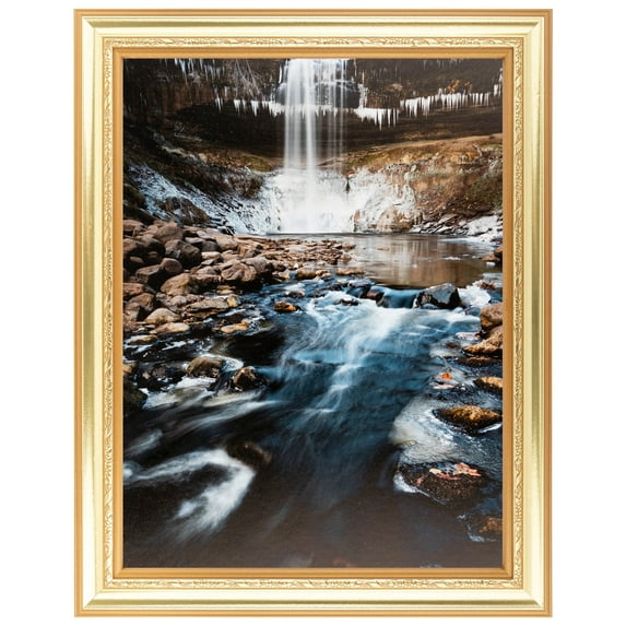 ArtToFrames 8x8" Gold Speckeled Picture Frame, Gold Wood Poster Frame, with Regular Glass and Foam Backing 3/16 inch (FBPL-4223)