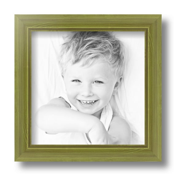 ArtToFrames 8x8 Inch Antique Green Picture Frame, This Green Wood Poster Frame is Great for Your Art or Photos, Comes with Regular Glass (4957)