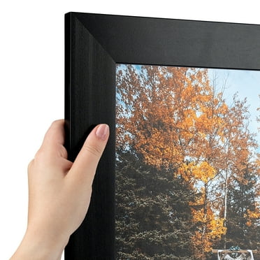 ArtToFrames 8x8 Inch Black Picture Frame, This Black Wood Poster Frame is Great for Your Art or Photos, Comes with Regular Glass (4115)