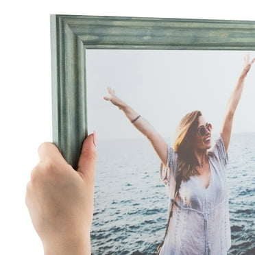 ArtToFrames 8x8 Inch Green Picture Frame, This Green Wood Poster Frame is Great for Your Art or Photos, Comes with Regular Glass (4442)