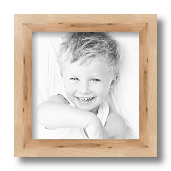 ArtToFrames 8x8 Inch Hickory Picture Frame, This Brown Wood Poster Frame is Great for Your Art or Photos, Comes with Regular Glass (4850)