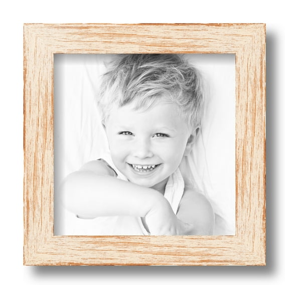 ArtToFrames 8x8 Inch Knotty Pines Pecan with White Wash Picture Frame, This White Wood Poster Frame is Great for Your Art or Photos, Comes with Regular Glass (4771)